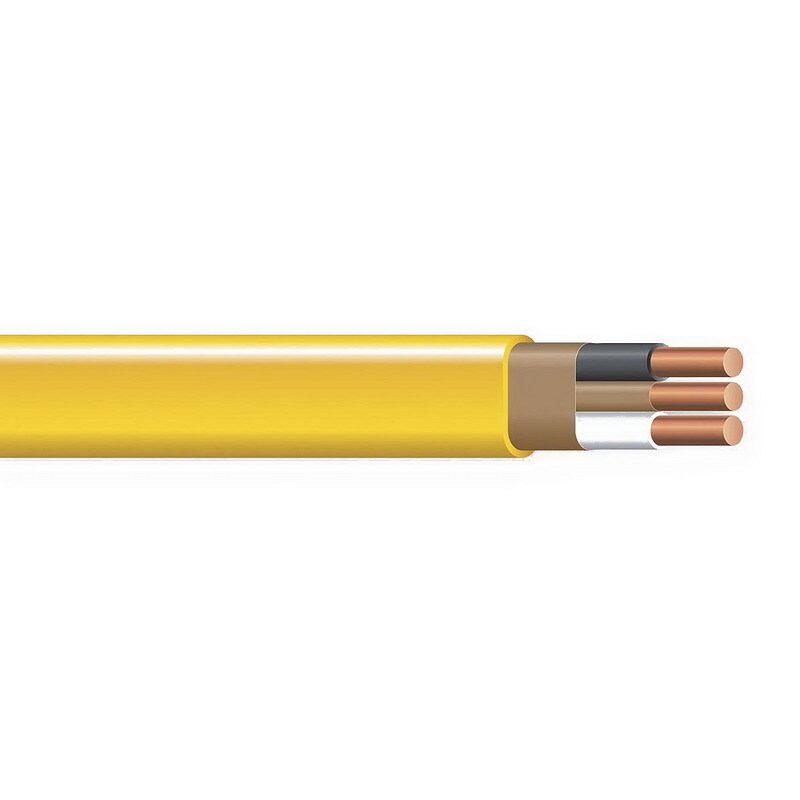 Nonmetallic Sheathed Cable with Grounding, 10 AWG, 2 Copper Conductors, 500 Foot Reel