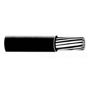 XHHW Cable, 1 AWG, Black, Stranded, Aluminum Conductor, 2500 Foot Reel