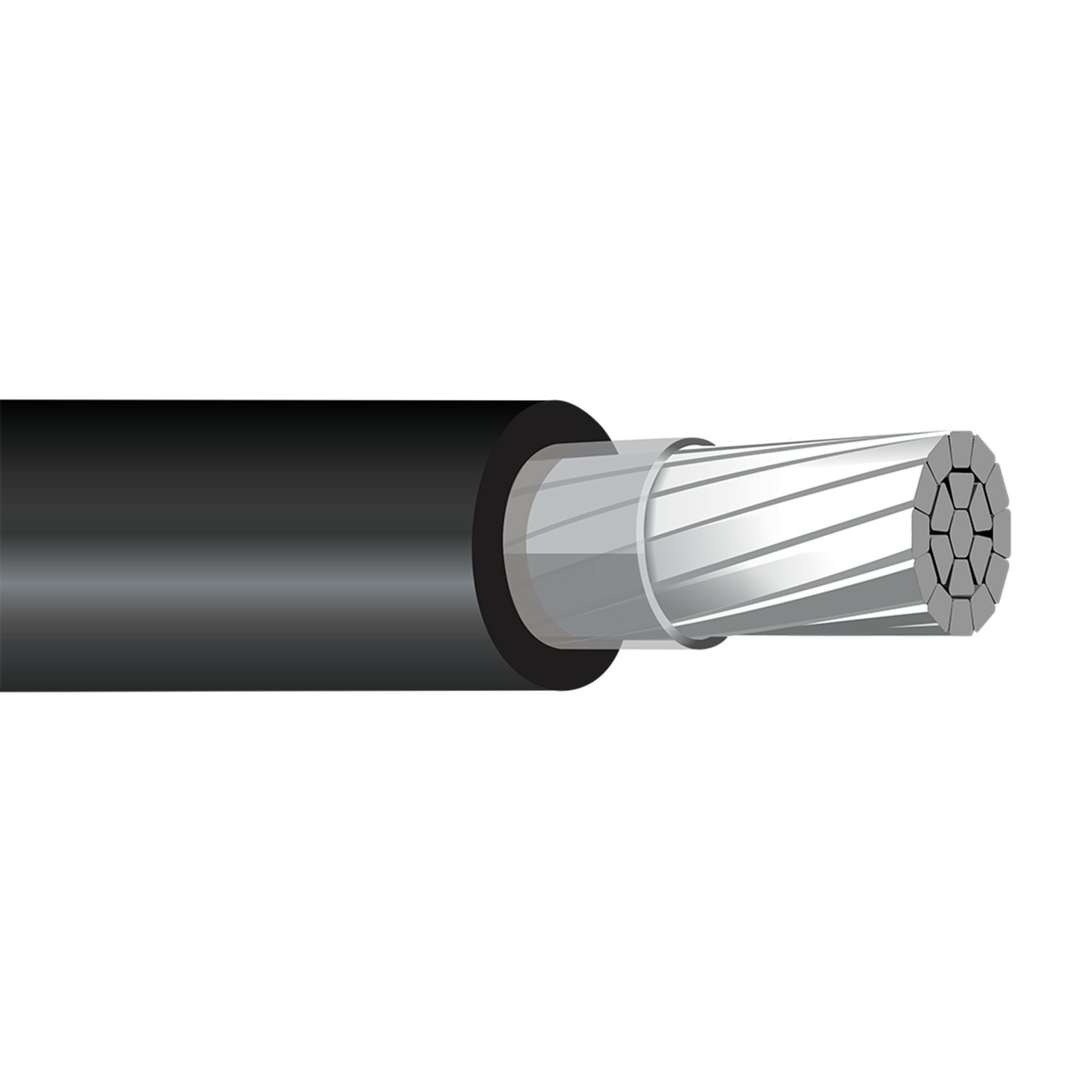 XHHW Cable, 3/0 AWG, Black, Stranded, Aluminum Conductor, 1000 Foot Reel