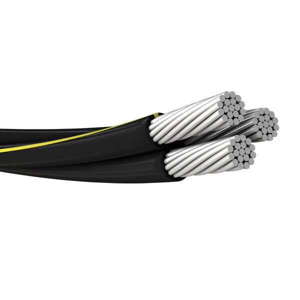 Triplex Underground Residential Distribution (URD) Wire, Aluminum Conductor, 2-2-2, 1350-H19 Series, Ramapo, 1000 Foot Reel
