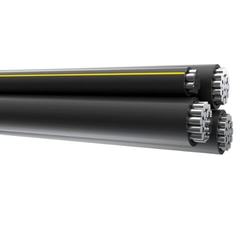 Quadruplex Underground Residential Distribution (URD) Wire, Aluminum Conductor, 1/0-1/0-1/0-2, Notre Dame, 1000 Foot Reel