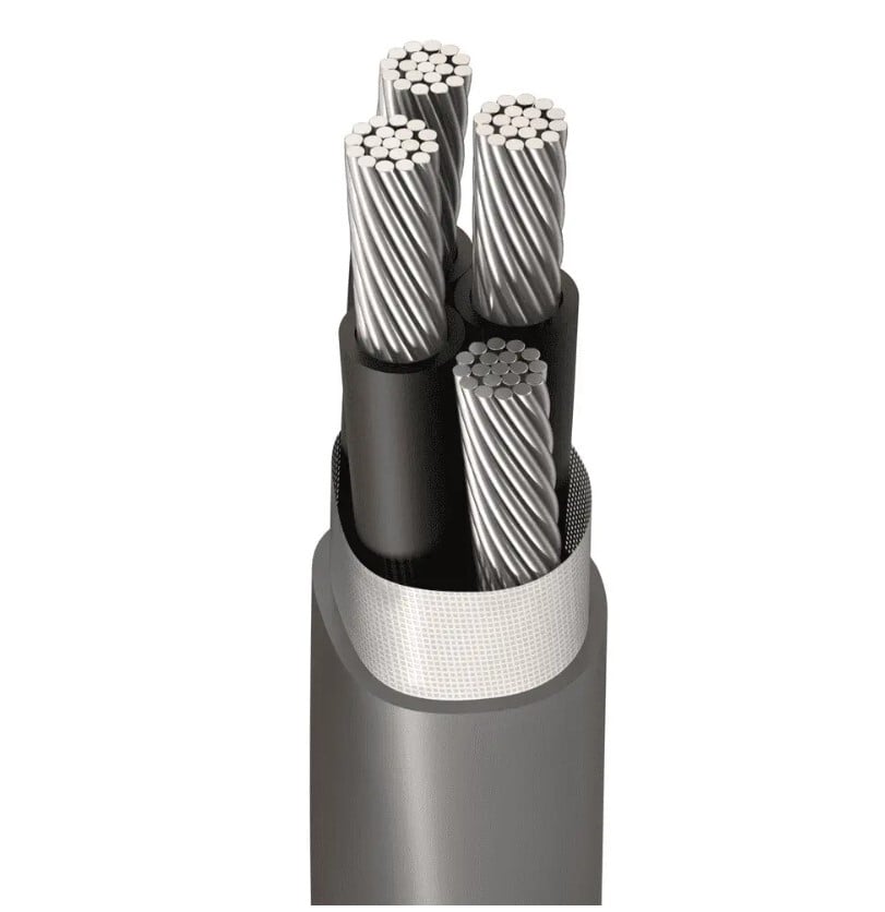 Aluminum Building Wire SER Service Entrance Cable, 1-1-1-3, Aluminum Conductor, 1000 Foot Reel