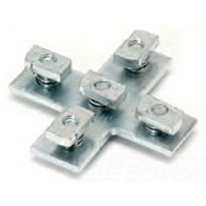 B132PAZN Pre-Assembled Cross Plate, 5 Holes, 5-3/8 in L x 5-3/8 in W x 7/32 in THK, Hot Rolled Steel