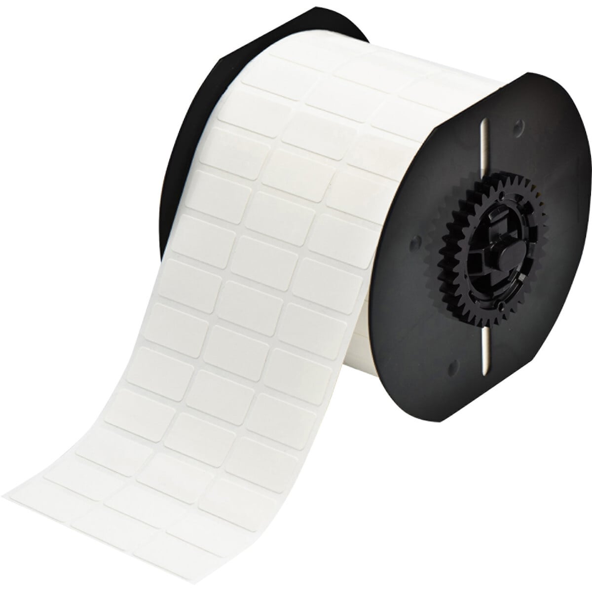 B33-5-498 CleanLift BBP33 Rectangular Repositional Wire Marker Label, 1/2 in L x 1 in W, Blank Legend, White, B-498 Vinyl Coated Fabric