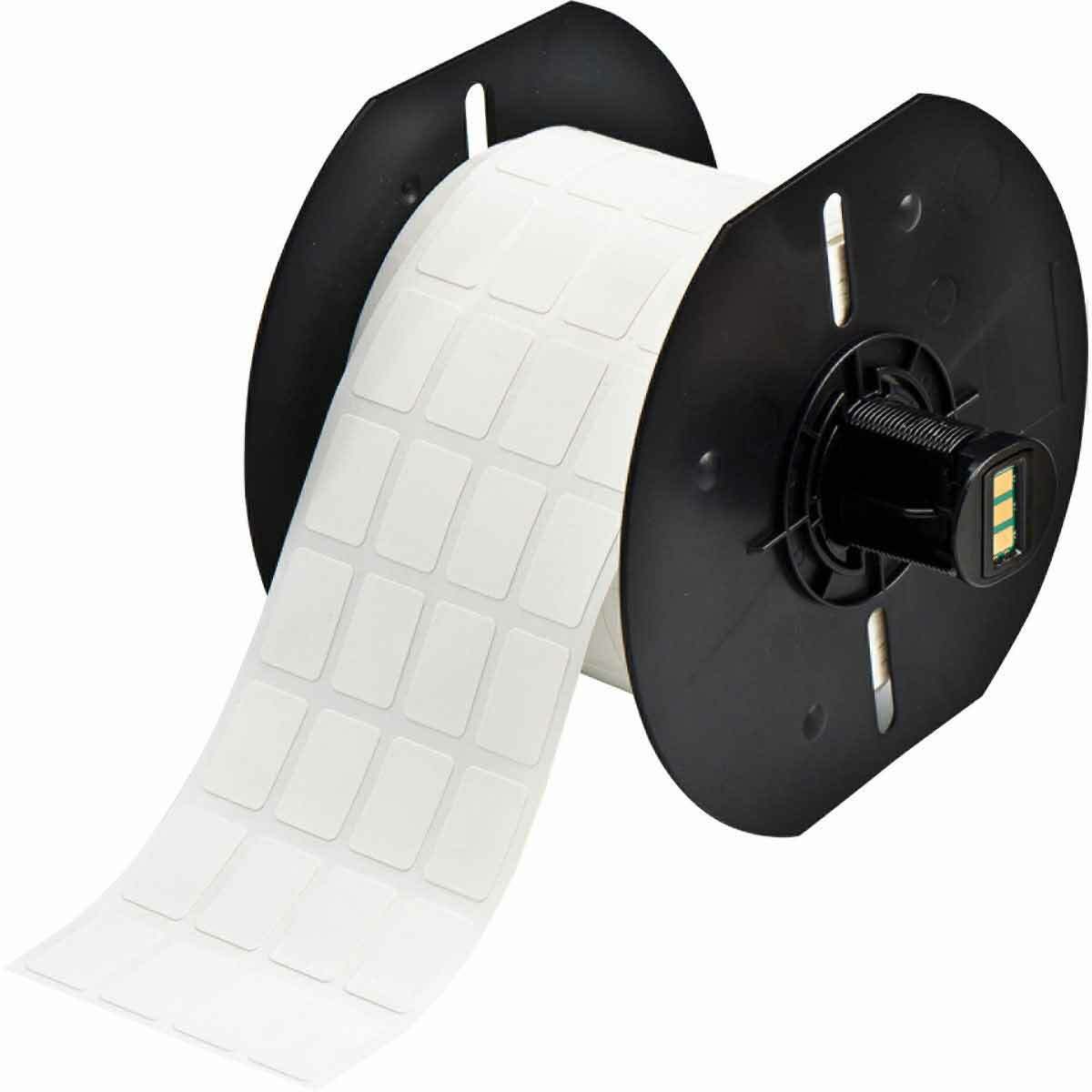 B33-68-498 CleanLift BBP33 Rectangular Repositional Wire Marker Label, 3/4 in L x 1/2 in W, Blank Legend, White, B-498 Vinyl Coated Fabric