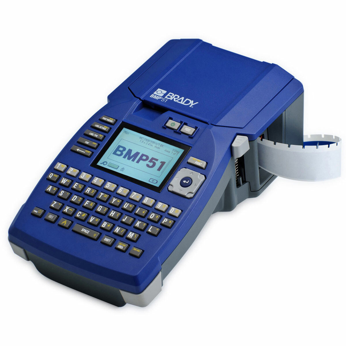 BMP51 BMP51 Label Printer, Thermal Transfer Print, 1.44 in W Tape, 4 to 196 Point in 1-Point Increase Font, Rechargeable Lithium-Ion Battery/Optional AA Battery, LCD Display