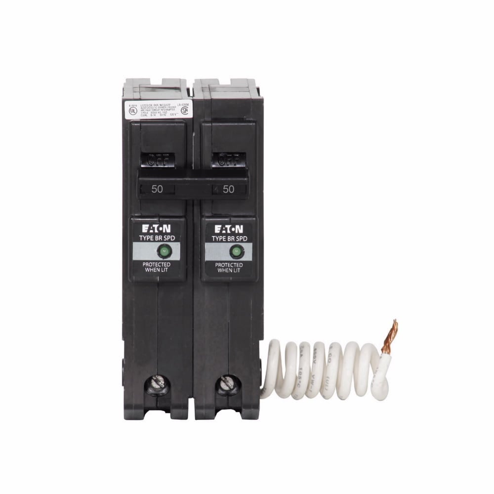 BR250SUR Type BR Surge Breaker, 120/240 V AC, 50 A, 10 kA Interrupt, 2 Poles