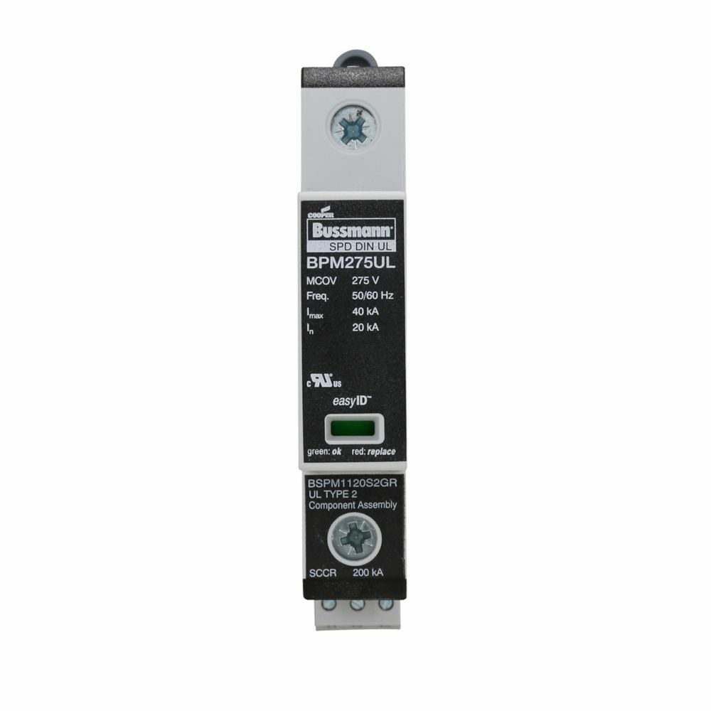 BSPM1120S2GR easyID Modular Surge Protective Device With Remote Signaling Contact, 120 to 127 V AC, 50/60 Hz, 1 Pole, 200 kA SCCR, 1 Phase