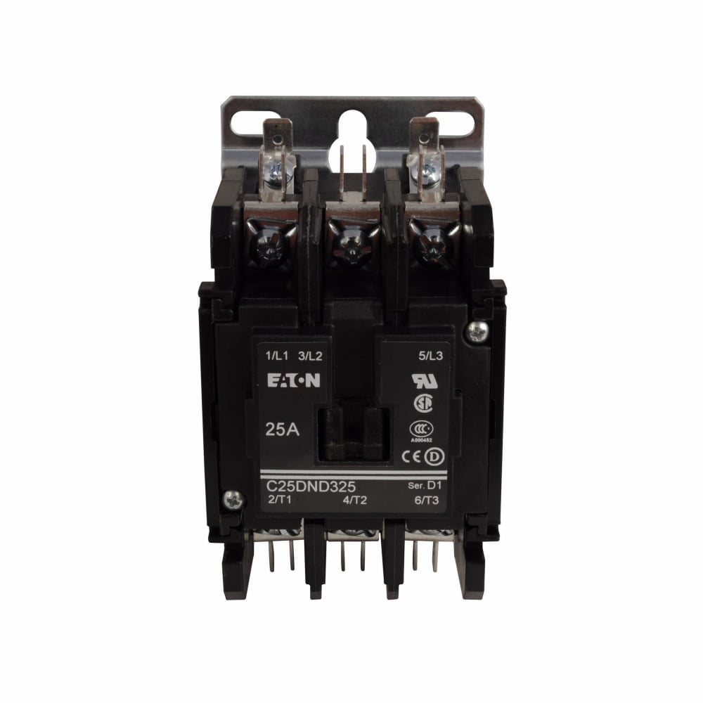 C25DND330T-GL Non-Reversing Definite Purpose Control Contactor With Metal Mounting Plate, 24 V AC at 50/60 Hz V Coil, 30 A, 3 Poles