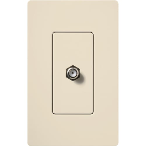 CA-CJ-LA Claro Coaxial Cable Jack, F-Style, 75 Ohm Cable, Light Almond
