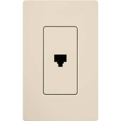 CA-PJ-LA Claro Telephone Jack, 6 Conductor, RJ11, Light Almond