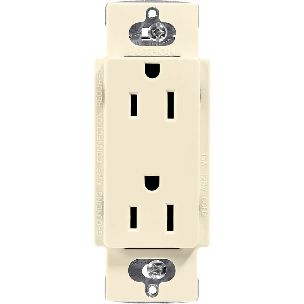 CAR-15-AL Claro Duplex Receptacle, Decorator-Style Outlet, 15 Amp, Gloss, Almond