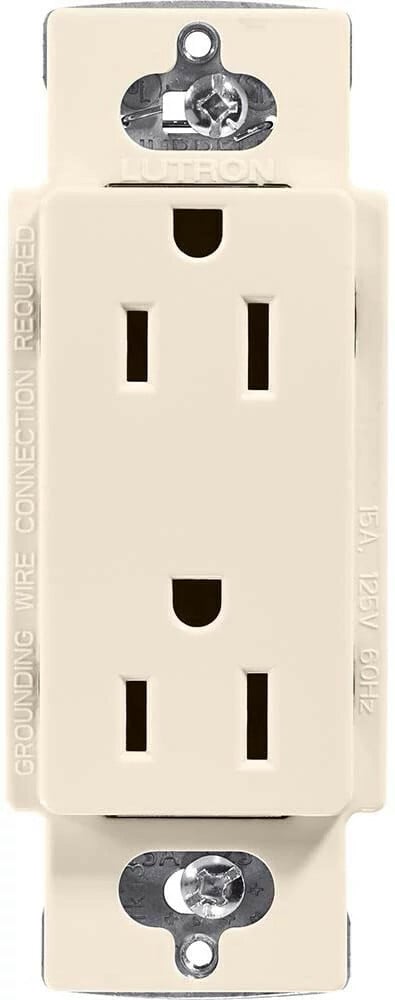 CAR-15-LA Claro Duplex Receptacle, Decorator-Style Outlet, 15 Amp, Gloss, Light Almond