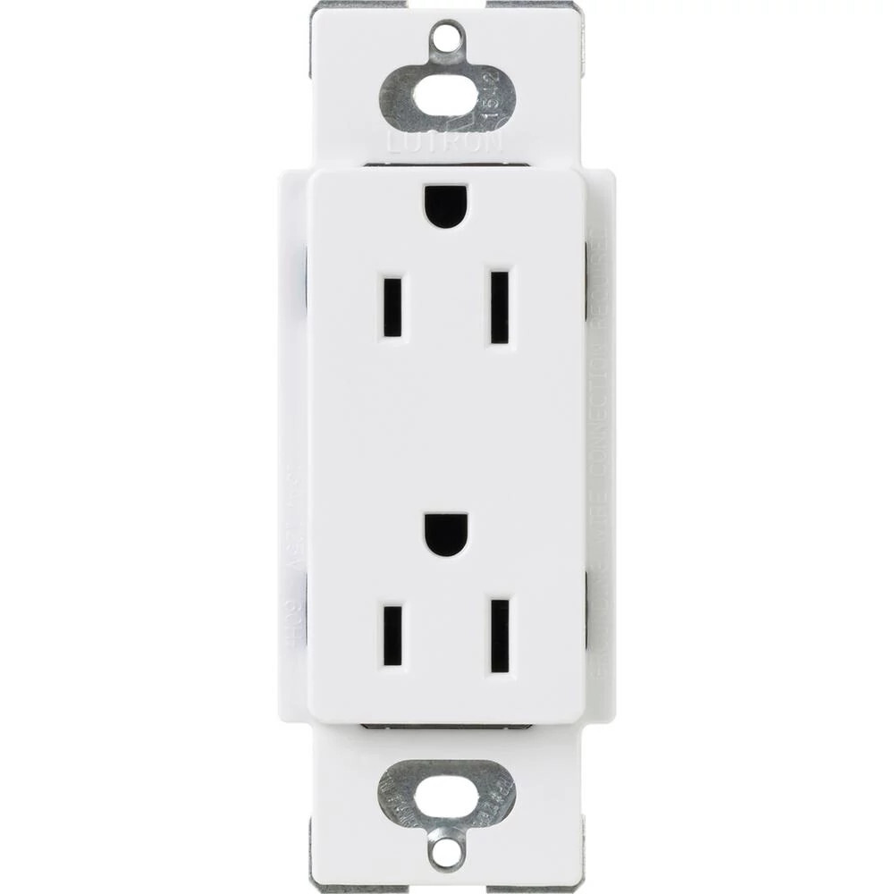 CAR-15-WH Claro Duplex Receptacle, Decorator-Style Outlet, 15 Amp, Gloss, White