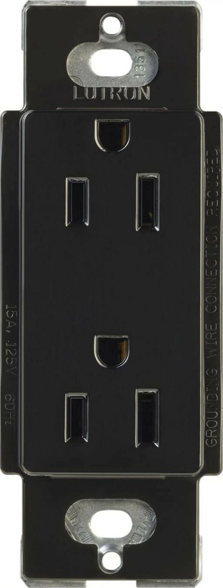 CARS-15-TR-BL Claro Tamper-Resistant Duplex Receptacle, Decorator-Style Outlet, 15 Amp, Gloss, Black