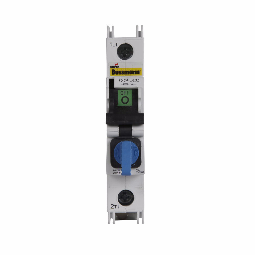 CCP-1-DCC CUBEFuse Fusible Disconnect Compact Circuit Protector, 600 VDAC/80 VDC, 30 A, 1 Pole, Class CC Fuse, 18 to 6 AWG Wire