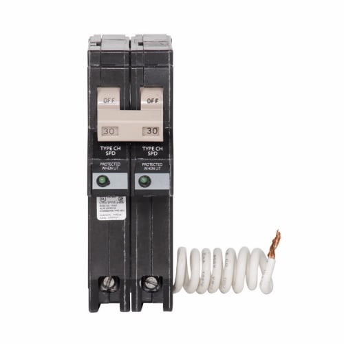 CH230SUR 1-Phase Type CH Surge Breaker, 120/240 VAC, 30 A, 10 kA SCCR, 2 Poles