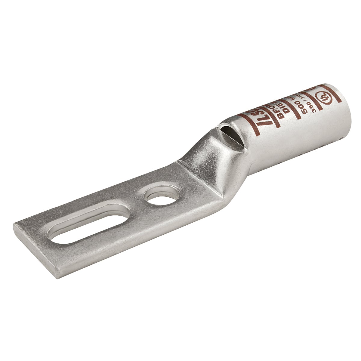 CLWDS-2-38-58-1 SureCrimp 2-Hole Type CSLT Lug Compression Connector Sight Hole With Sight Hole, 6 to 2 AWG Solid Copper Conductor, Die Code: 33, 3/8 in Stud, Copper