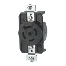 CWL2120R-BU Single Locking Receptacle, 120/208 V, 20 A, 4 Poles, 5 Wires, Black