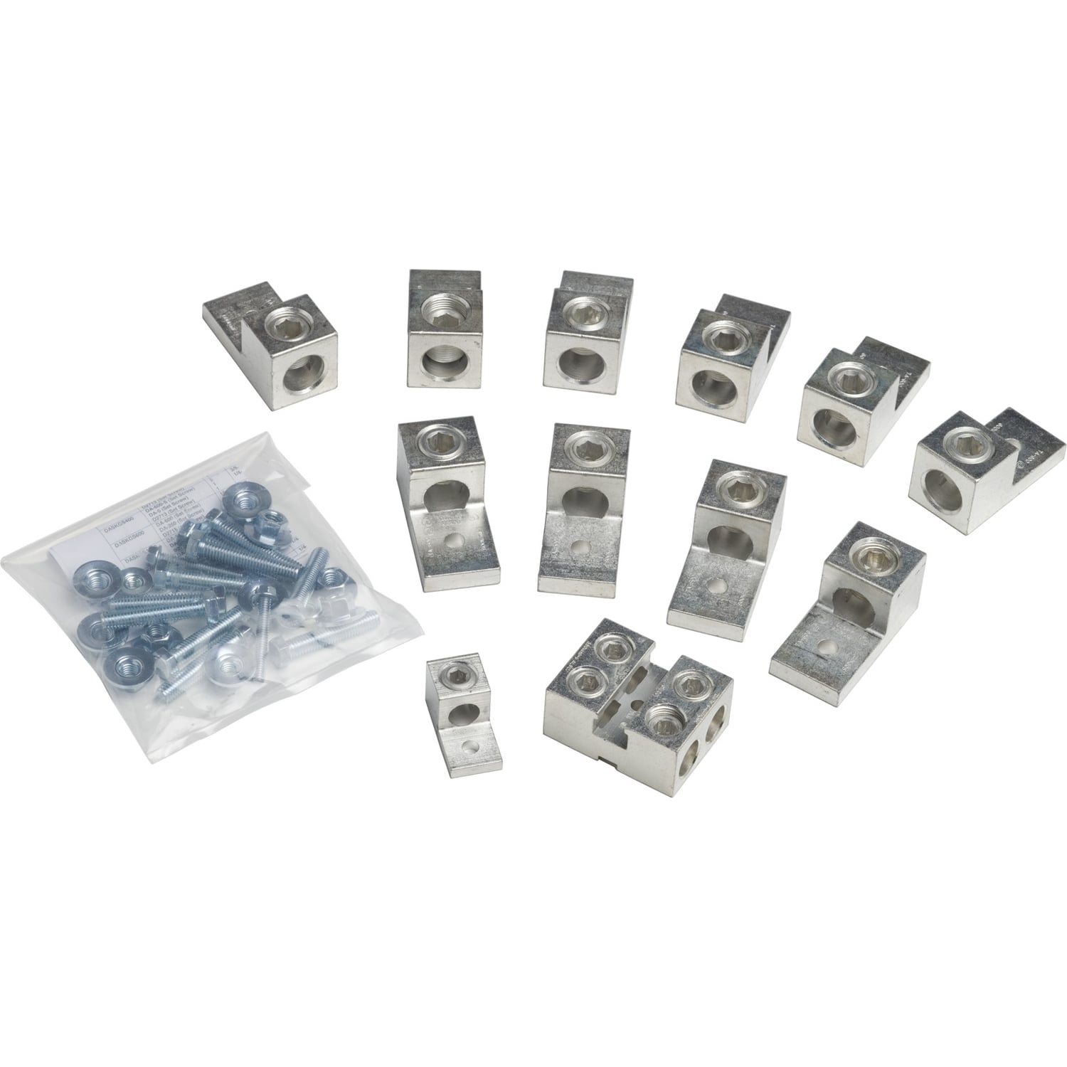 DASKGS600 Mechanical Lug Kit, 10 Pieces, For Use With 1-Phase Primary and Secondary, 3-Phase Wye Secondary, 3-Phase Delta with Center Tap Transformer
