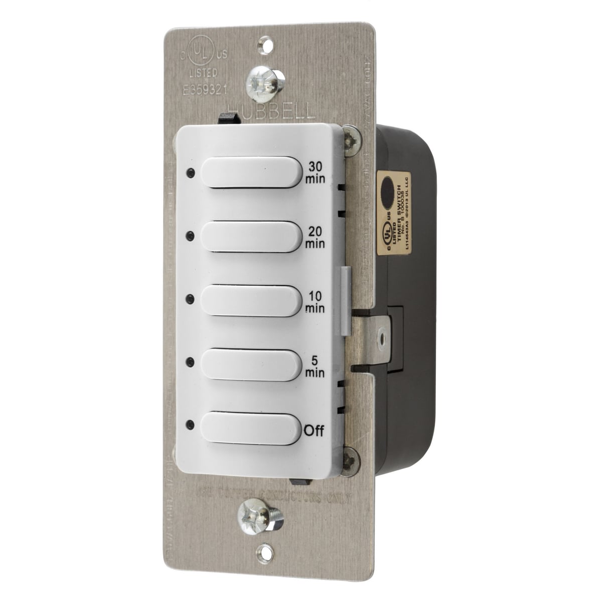 DT5030W Countdown Fixed Standard Timer Wall Switch With Red LED Indicator, OFF, 5, 10,20, 30 min Setting, 120/277 V AC, 1 Poles