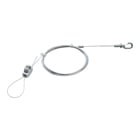 Galvanized braided support wire with hook end. 5ft length. Holds up to 75lbs. .080 wire