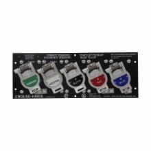 E0400-1862-NN Posi-Lok Male Panel, For Use With E0200 Series 600 V AC 200 A 5-Poles Plug and Panel, -40 to 105 deg C, TPE, Brown/Green/Orange/Yellow