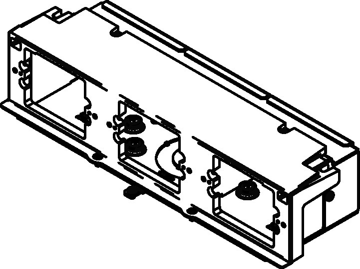 Floor Box Module Type; Evolution Series 6 Gang Floor Box Used on; EVOLUTION[TM] Brand; Approval UL (Canada and Us); Includes Device Bracket, Back Plate, One Divider, Two End Cap, Three (3/4 Inch - 1 1/4 Inch) Concentric Knockout Plate