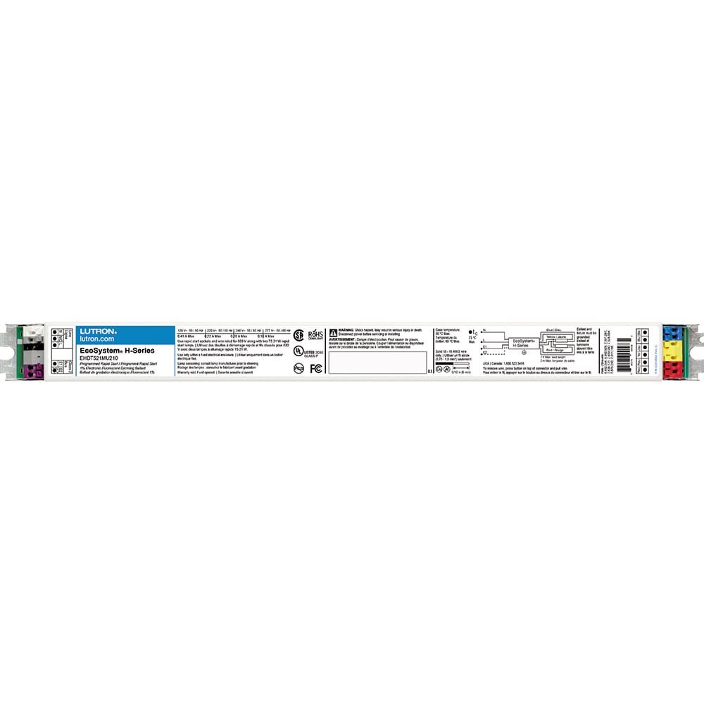 EHDT521MU210 EcoSystem M-Type Case Architectural Style Universal Dimming Ballast, T5 Lamp, 21 W Lamp, 120/240/277 VAC, Programmed/Rapid, 1 Ballast Factor