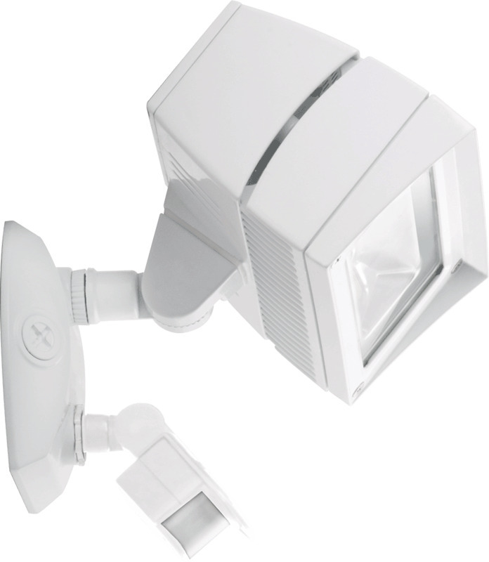 FFLED18YMSW Floodlight Fixture With ON/OFF Driver, Mini-Sensor,) LED Lamp, 22 W Fixture, 100 to 240/277 V AC, White Housing