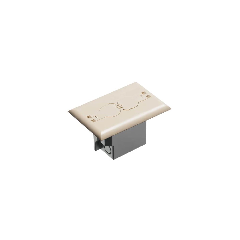 FLBRF101LA Adjustable Floor Box With (2) Flip Lids, Plastic, 20 cu-in Capacity, 1 Gangs, 5.97 in L x 4.1 in W x 3.738 in H
