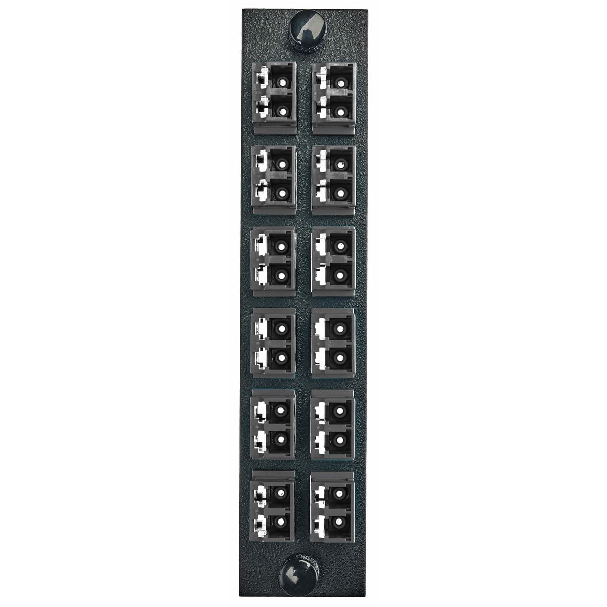 FSPLCDS12BK 24-Port Duplex Standard Fiber Adapter Panel, LC End A, LC End B, (24) 125 um Single-Mode/Multi-Mode Fiber