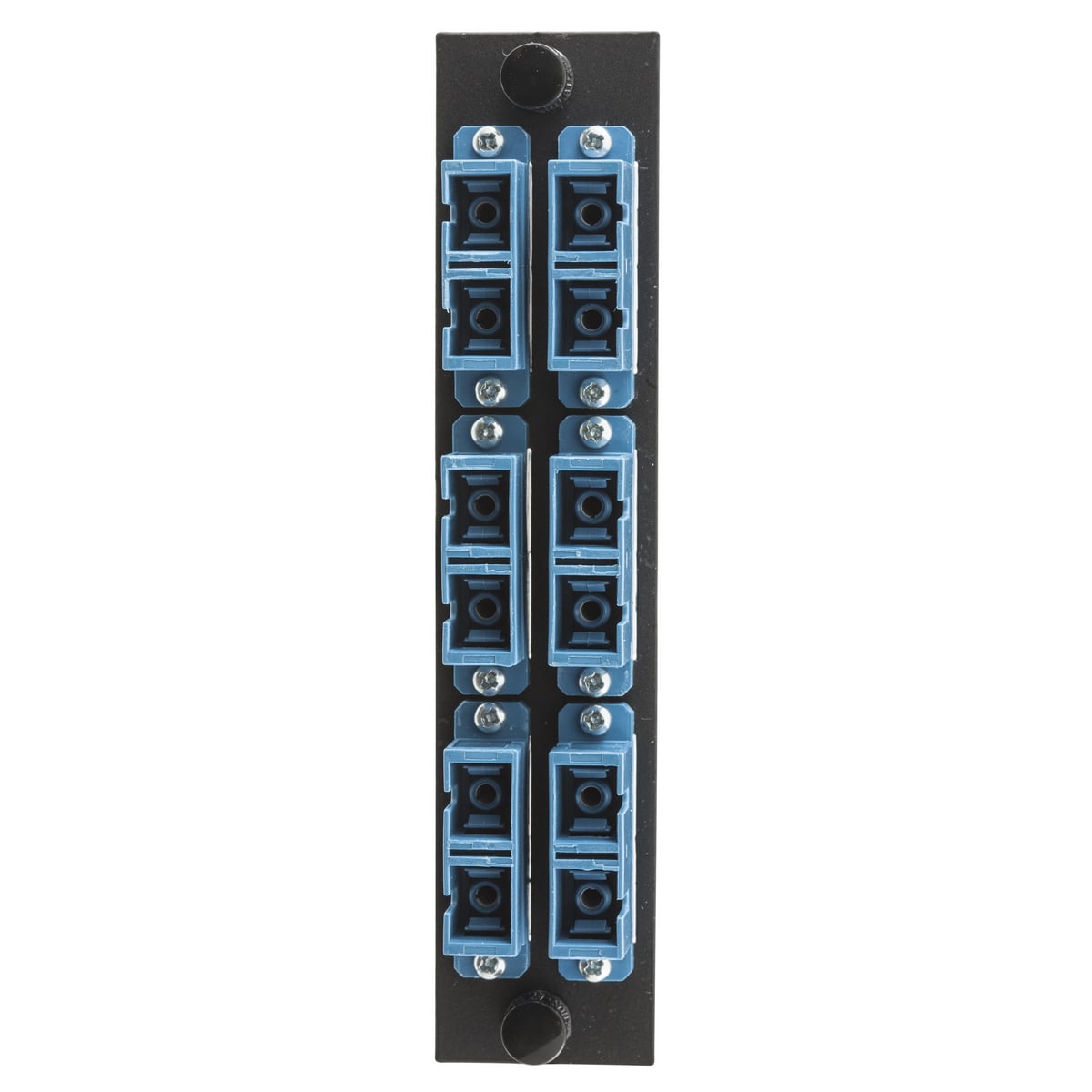 FSPSCDM6B Loaded Standard Fiber Adapter Panel With (6) Adapters, SC Duplex End A, SC Duplex End B, (12) Multi-Mode Fiber