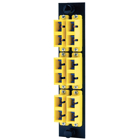 Fiber Optic Panel Adapter, 12-Fiber, 6) SC Duplex, Phosphor Bronze Sleeves, Yellow