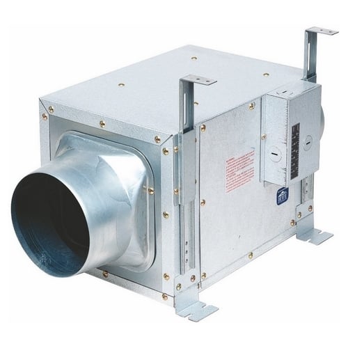 FV-20NLF1 WhisperLine Inline Exhaust Fan, 120 VAC, 0.46 A, 6 in Duct, 240 cfm Flow Rate, Galvanized Steel Housing, Import