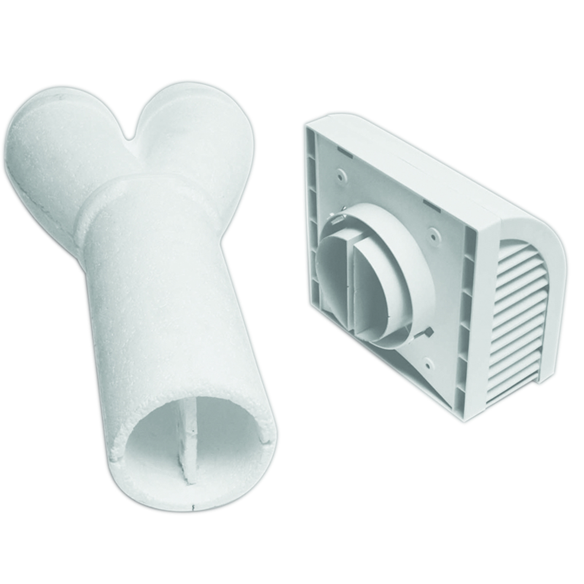 FV-WC04VE1 WhisperComfort Exterior Wall Cap, For Use With FV-04VE1 and Intelli-Balanace 100 Energy Recovery Ventilator, 0.8 Sone, ABS/Galvanized Steel/Polypropylene