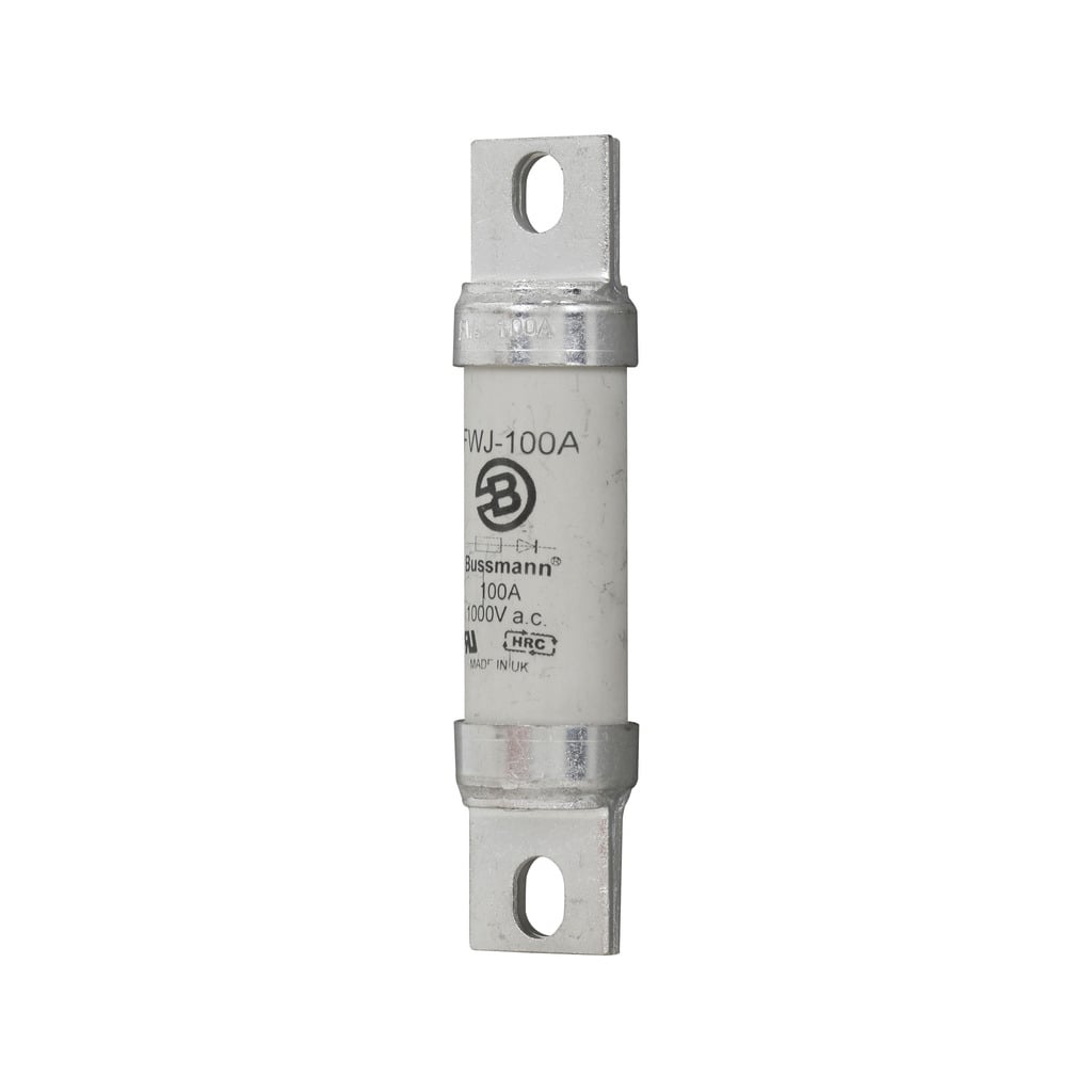 FWJ-100A Fast Acting Semi-Conductor High Speed Fuse, 100 A, 1 kV, 50 kA Interrupt, Cylindrical Body
