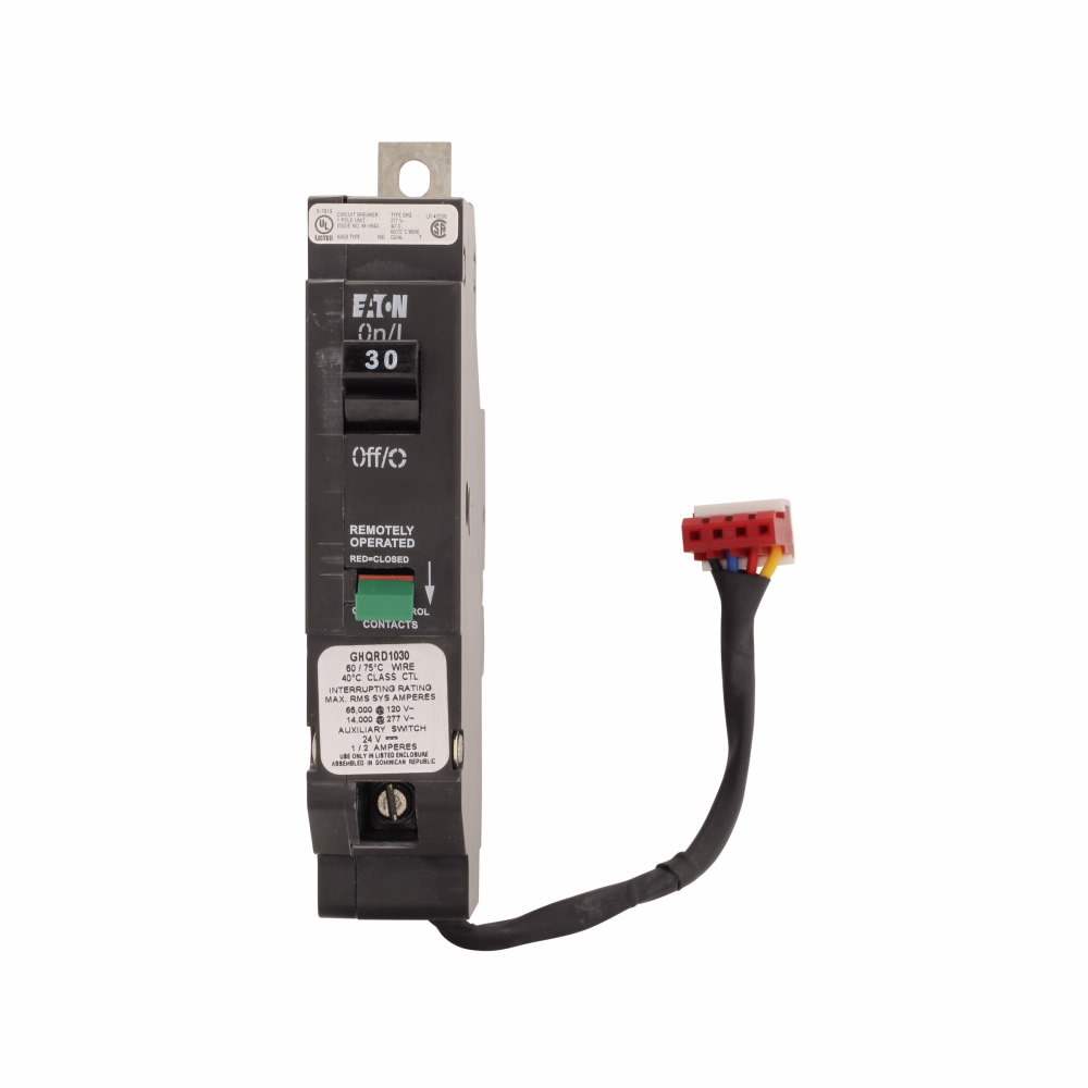 GHQRD1020 Type GHQ Remote Operated Circuit Breaker, 277 V AC, 20 A, 14 kA Interrupt, 1 Poles