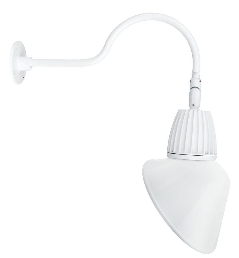 GN1LED13NACW Gooseneck Decorative Light Fixture With GOOSE1W Arm,), 15 W Fixture, 120/208/240/277 V AC, White Housing