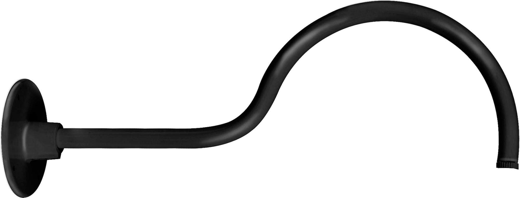 GOOSE1B Non-Fixture Style 1 LED Gooseneck Arm, 1/2 in NPS Thread, 1 in Dia Tube, Die Cast Aluminum, Black