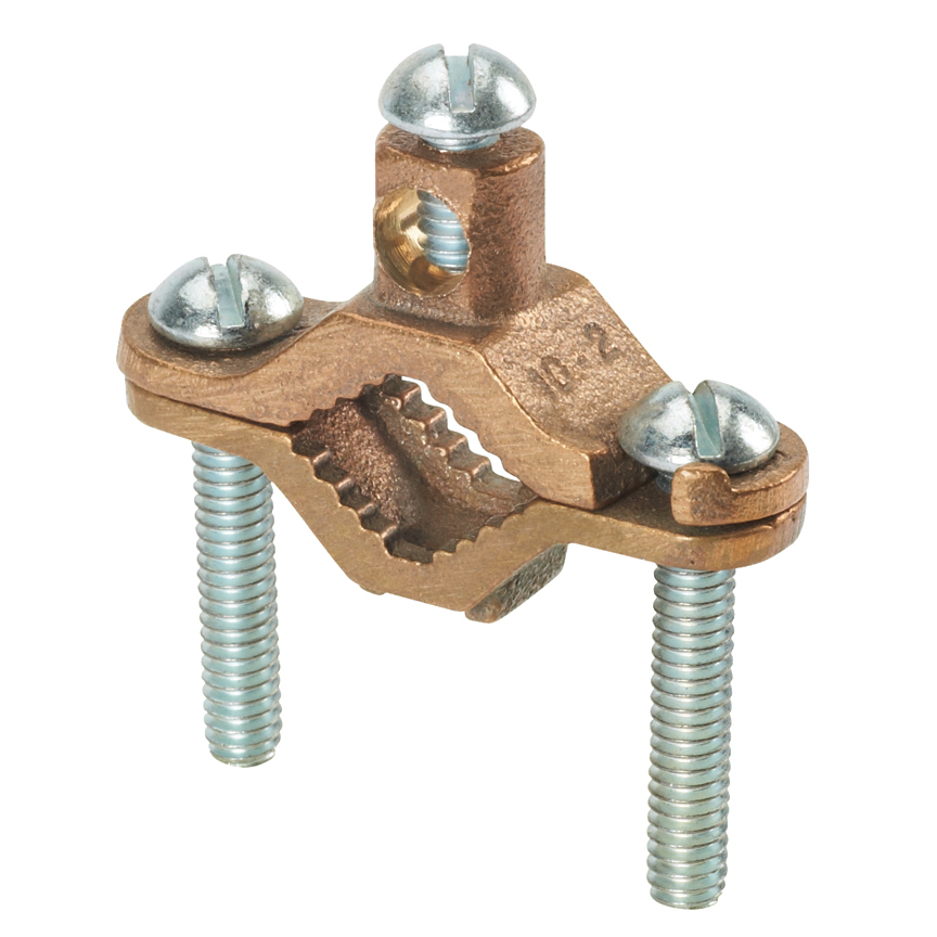 StructuredGround GPC2-1-Q Grd Clamp, Bronze/Zinc Plated Steel, PK25