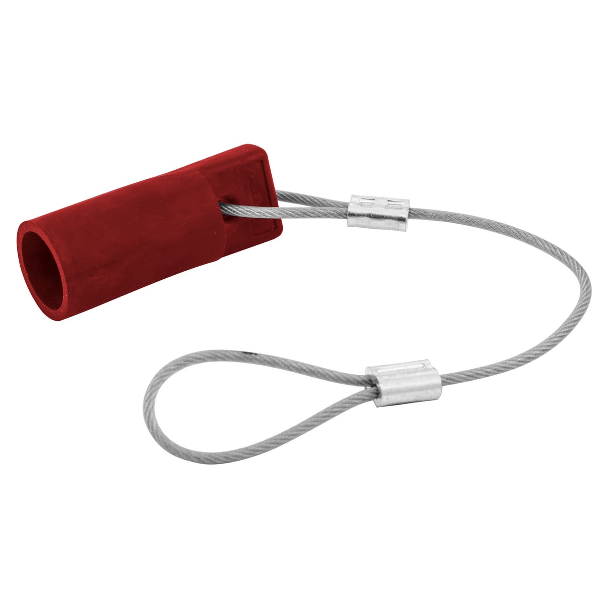 HBL15FCAPR 15 Series 1-Pole Female Standard Cord Mount Protective Cap With SC/PPC Cord, For Use With 150 A, 600 V AC/250 V DC 1-Pole Plug, Receptacle and Temporary Power Device, Brass/Elastomer, Red