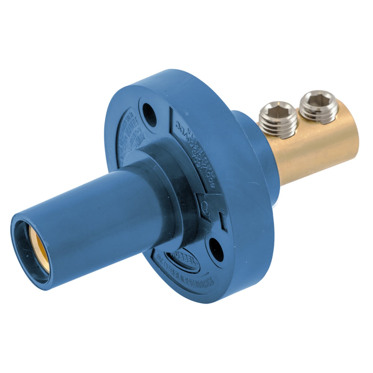 HBL15FRBL 15 Series 1-Pole Extra Heavy Duty Female Standard Single Pole Receptacle With SC/PPC Cord, 600 V AC/250 V DC, 150 A, 4 AWG Wire, Double Set Screw Connection