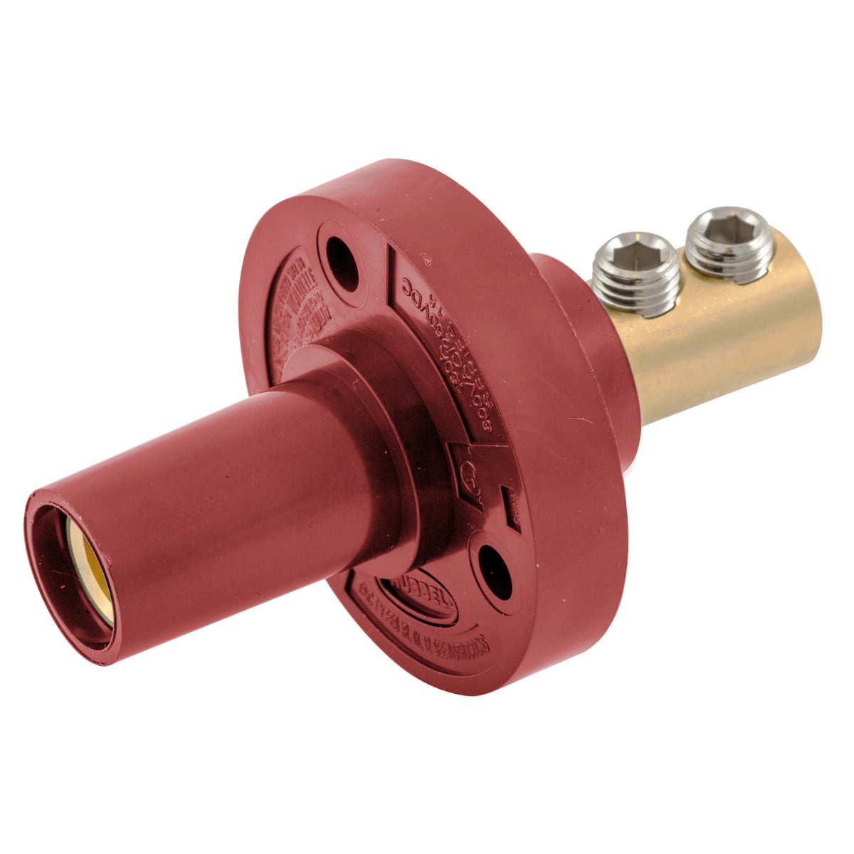 HBL15FRR 15 Series 1-Pole Extra Heavy Duty Female Standard Single Pole Receptacle With SC/PPC Cord, 600 V AC/250 V DC, 150 A, 4 AWG Wire, Stud Connection