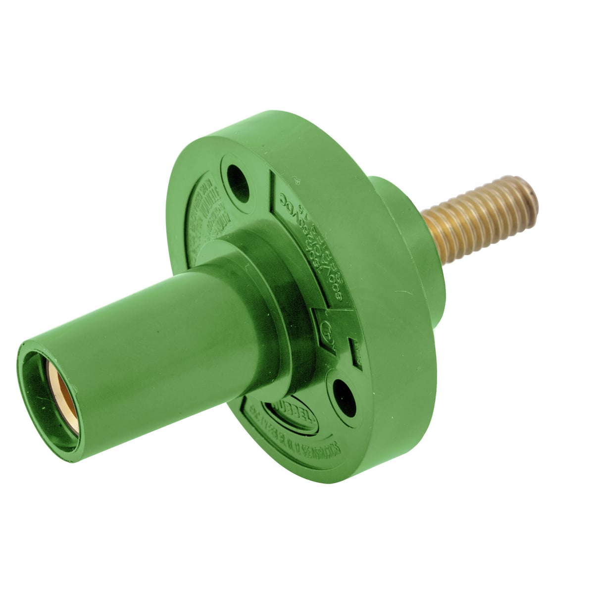 HBL15FRSGN 15 Series 1-Pole Extra Heavy Duty Female Standard Single Pole Receptacle With 4 AWG SC/PPC Cord, 600 V AC/250 V DC, 150 A, 4 AWG Wire, Threaded/Stud Connection
