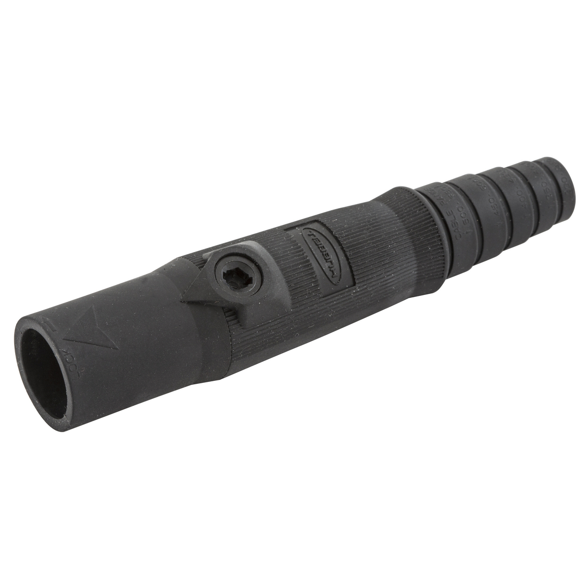 HBL15MBK 15 Series 1-Pole Male Insulated Standard In-Line Plug With SC/PPC Cord, 600 V AC/250 V DC, 150 A, 8 to 2 AWG Wire, Setscrew Connection
