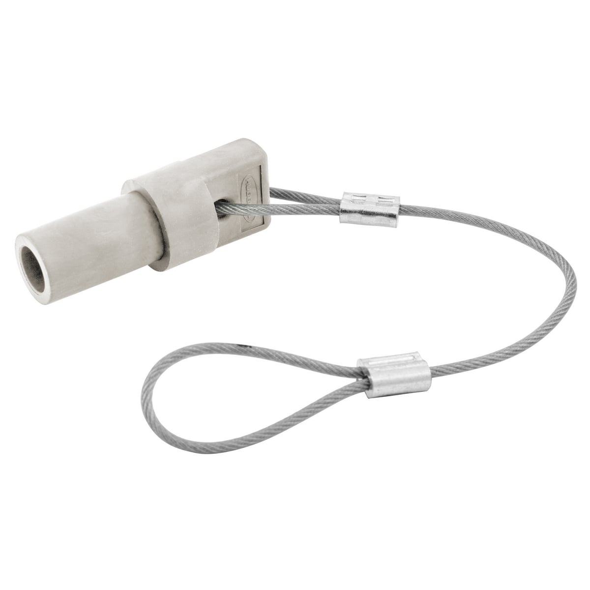 HBL15MCAPW 15 Series 1-Pole Male Standard Cord Mount Protective Cap With SC/PPC Cord, For Use With 150 A, 600 V AC/250 V DC 1-Pole Plug, Receptacle and Temporary Power Device, Brass/Elastomer, White