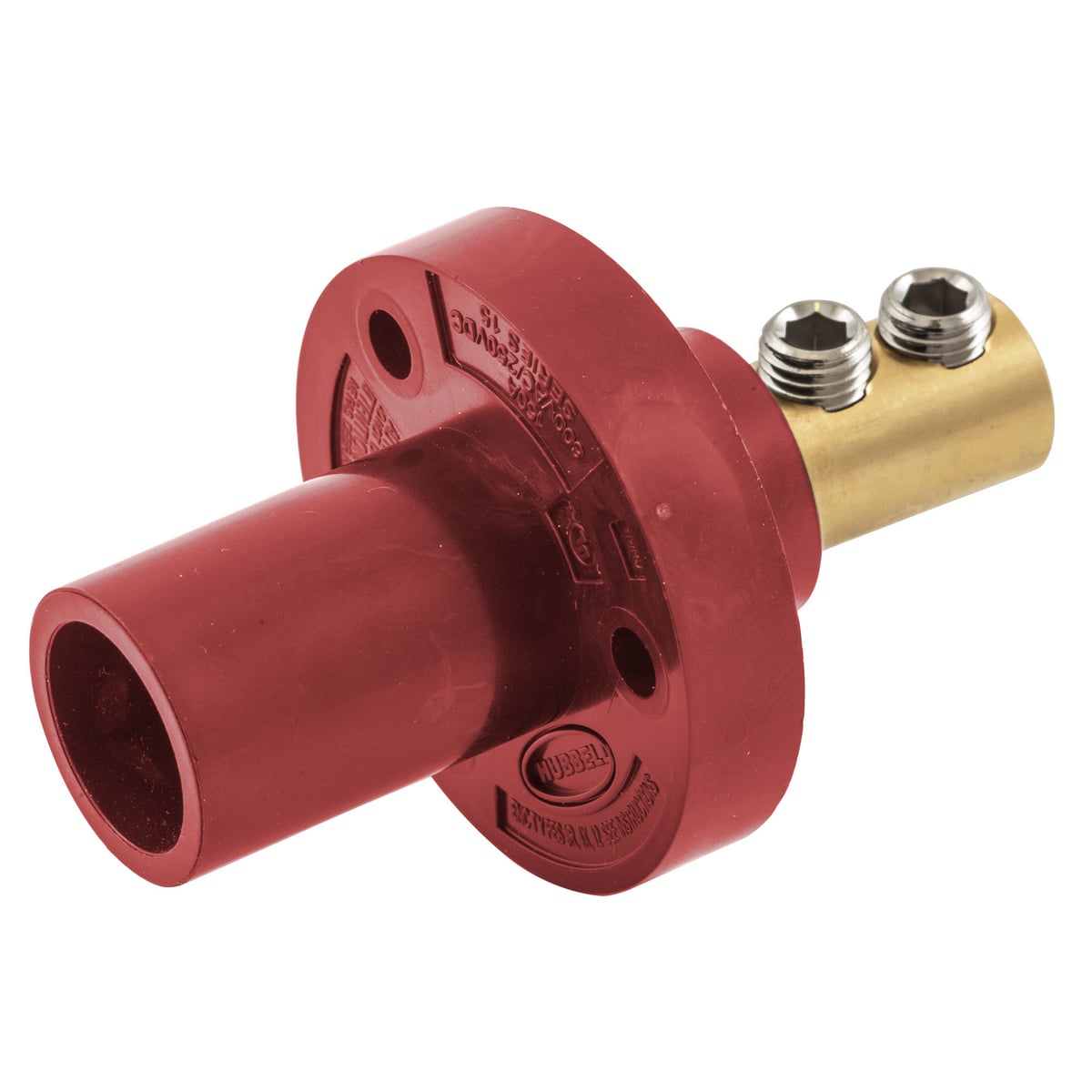 HBL15MRR 15 Series 1-Pole Extra Heavy Duty Male Standard Single Pole Receptacle With SC/PPC Cord and Inlet, 600 V AC/250 V DC, 150 A, 4 AWG Wire, Double Set Screw Connection