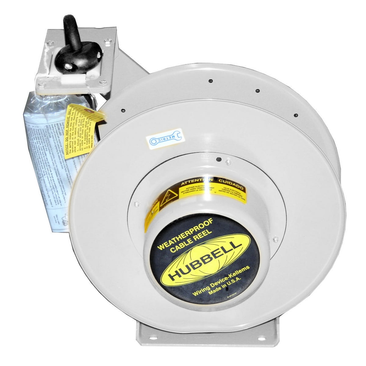 HBL501232WM1 Heavy Duty Weatherproof Cord and Cable Reel With Stripped Lead, 600 V AC, 20 A, 50 ft L Cord, 10 to 3 AWG Conductor