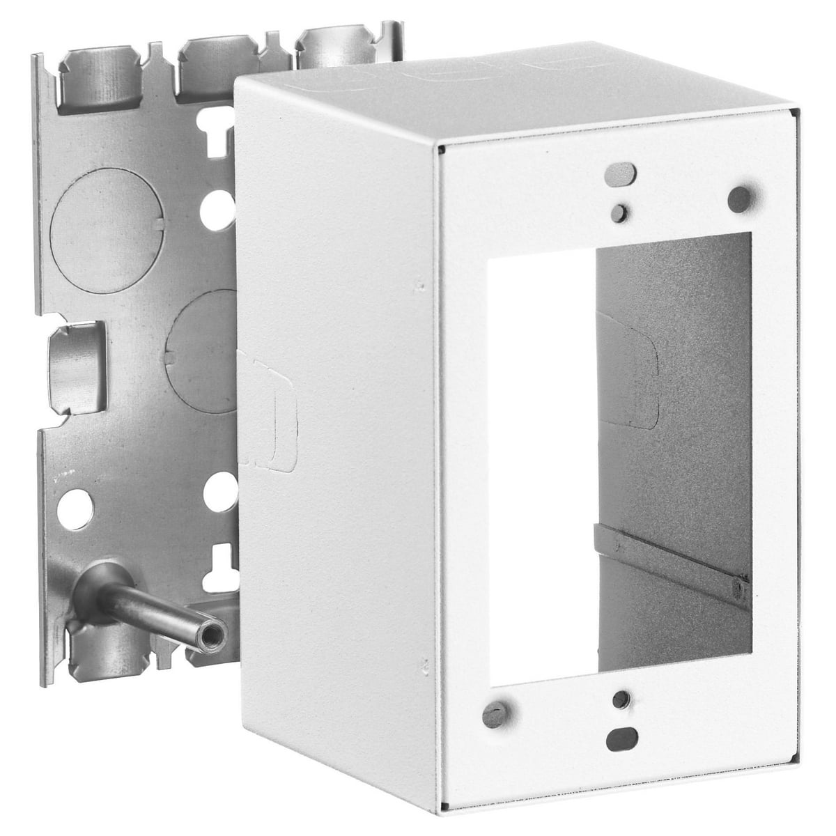 HBL5744WA 1-Gang Combination Extra Deep Standard Outlet Box With 1/2 in NPT Knockout, 4-1/2 in L x 3 in W x 1.7 in H, Steel, White